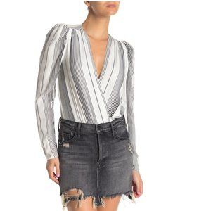 2/$30 AFRM Striped Surplice Long Sleeve Bodysuit